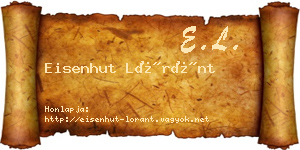 Eisenhut Lóránt névjegykártya