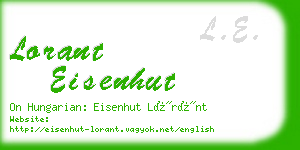 lorant eisenhut business card